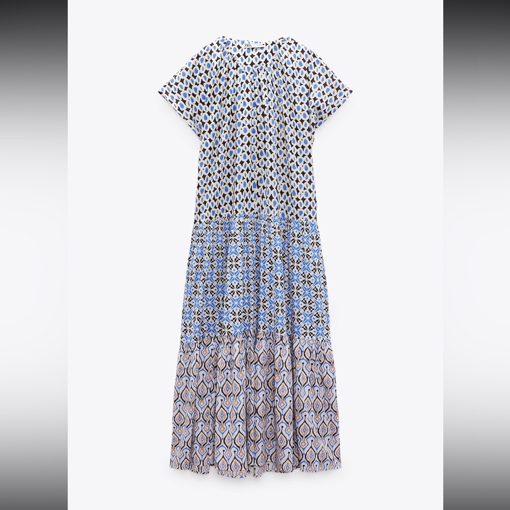 Zara patchwork midi dress